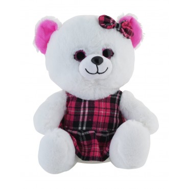 Jungly World Happy Teddy Bear Purple 10 inch