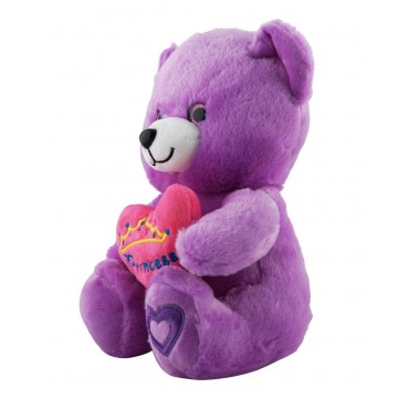 Jungly World Princess Teddy Bear Purple 10 inch
