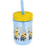 Minion Plastic Mason Tumbler 390ml YellowBlue