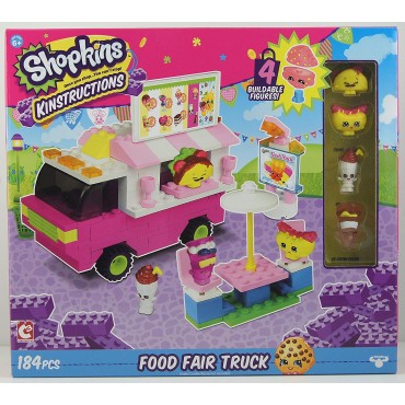 Shopkins Kinstructions Food Fair Truck Play Set 184 piece