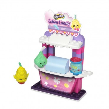 Shopkins Kinstructions Cotton Candy Stand Playset 64 piece