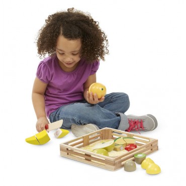 Melissa & Doug Cutting Fruit Set Wooden Play Food