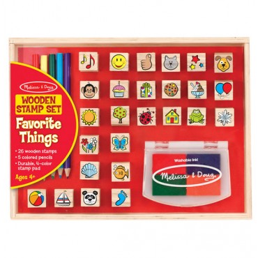 Melissa & Doug Wooden Favorite Things Stamp Set