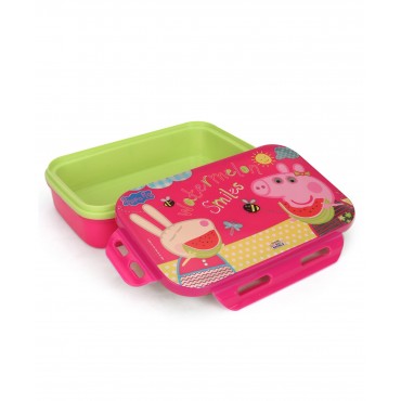Peppa Pig Lunch Box with Spoon Fork Pink