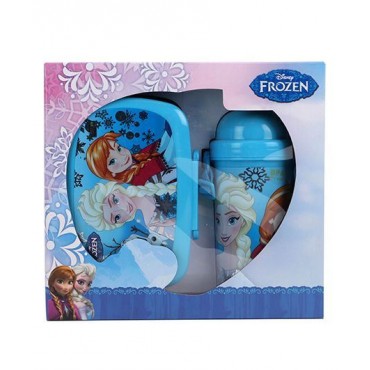 Disney Frozen Lunch Box and Water Bottle Blue