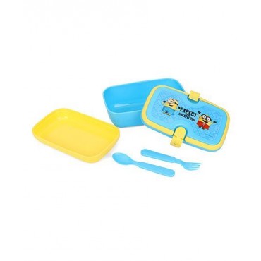 Minions Blue Lunch Box With Handle Yellow