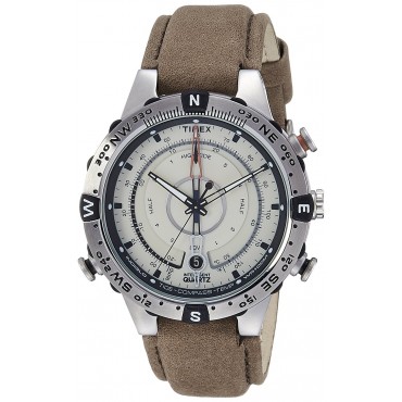 Timex Intelligent Quartz Compass Chronograph Off-White Dial Boy's Watch - T2N721