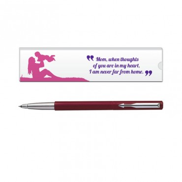 Parker Vector Std CT Roller Ball Pen Red with Mom Quote 2