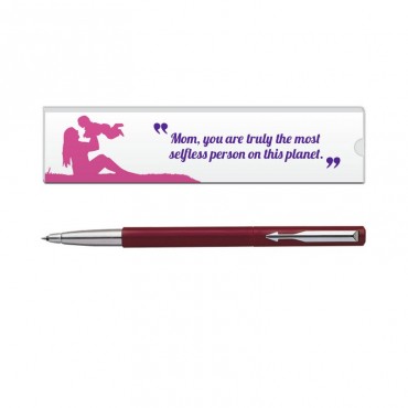 Parker Vector Std CT Roller Ball Pen Red with Mom Quote 3