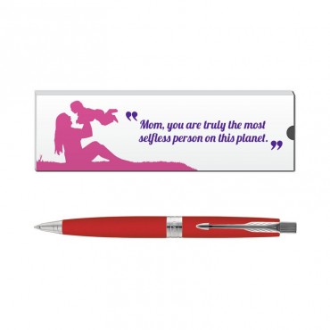 Parker Aster Red CT Ball Pen with Mom Quote 1