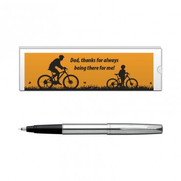 Parker Frontier Stainless Steel CT Roller Ball Pen with Dad Quote 2