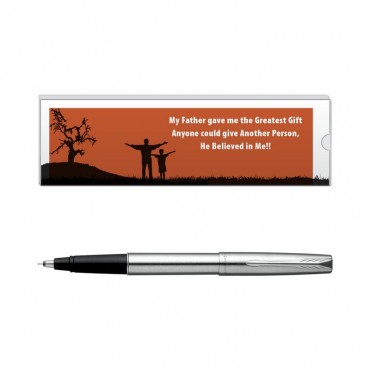 Parker Frontier Stainless Steel CT Roller Ball Pen with Dad Quote 5