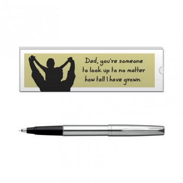 Parker Frontier Stainless Steel CT Roller Ball Pen with Dad Quote 6