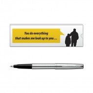 Parker Frontier Stainless Steel CT Roller Ball Pen with Dad Quote 7