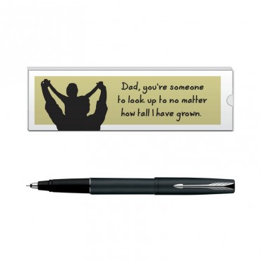Parker Frontier Matte Black CT Roller Ball Pen with Dad Quote 6
