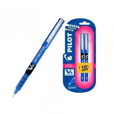 Pilot V5 Pen Pack of 2 Blue Pen